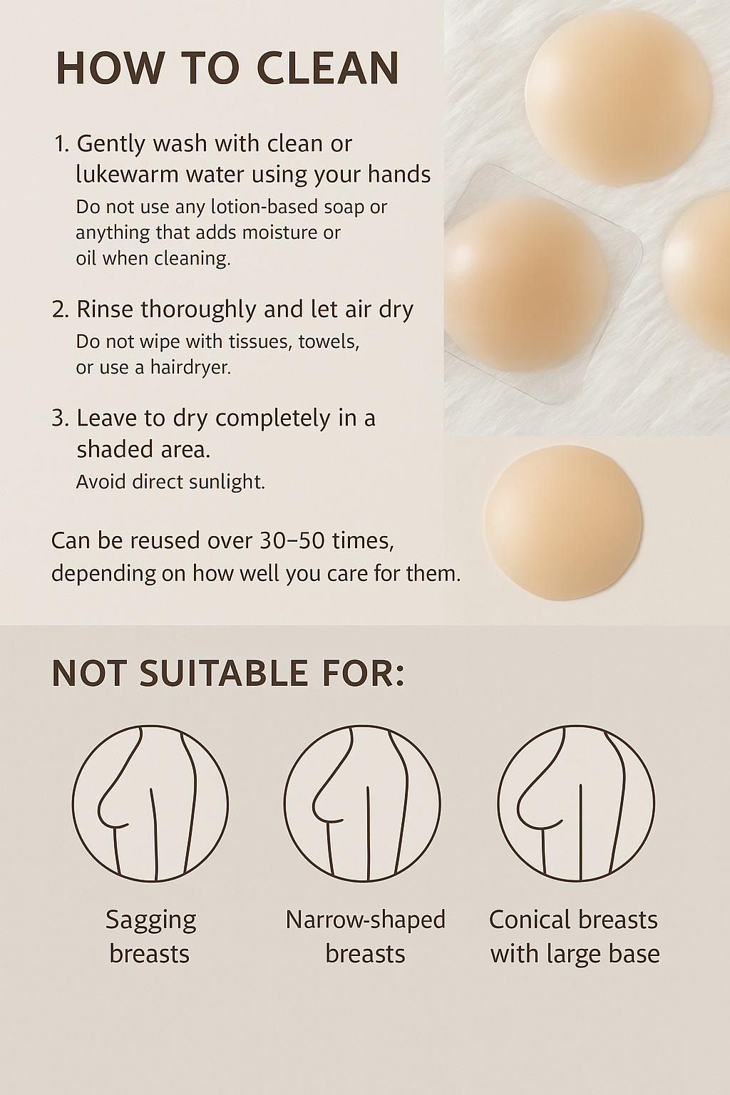 Ticha Nipple Cover for woman Non-adhesive Nipple Cover